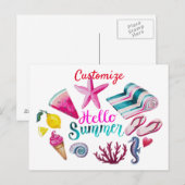 hallo Summer Beach Thunder-Cove Briefkaart (Voorkant / Achterkant)