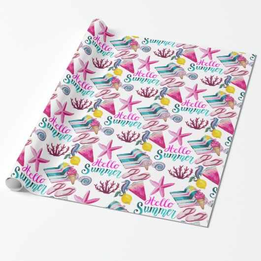 hallo Summer Beach Thunder-Cove Cadeaupapier (Uitgerold)