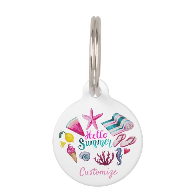 hallo Summer Beach Thunder-Cove Huisdierpenning (Achterkant)