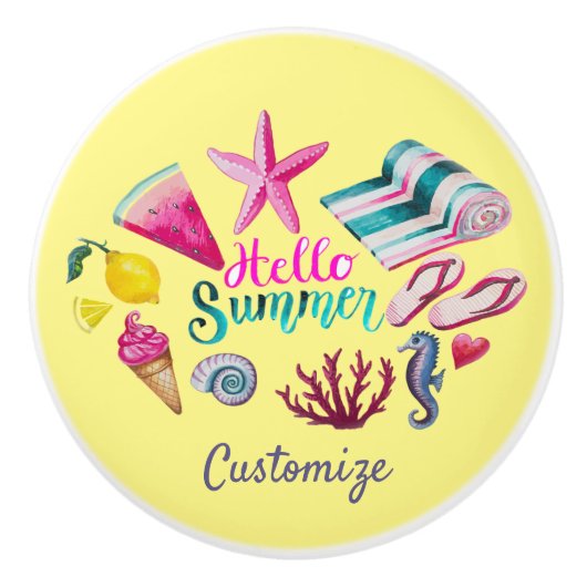 hallo Summer Beach Thunder-Cove Keramische Knop (Voorkant)