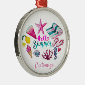 hallo Summer Beach Thunder-Cove Metalen Ornament (Rechts)
