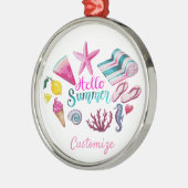 hallo Summer Beach Thunder-Cove Metalen Ornament (Links)