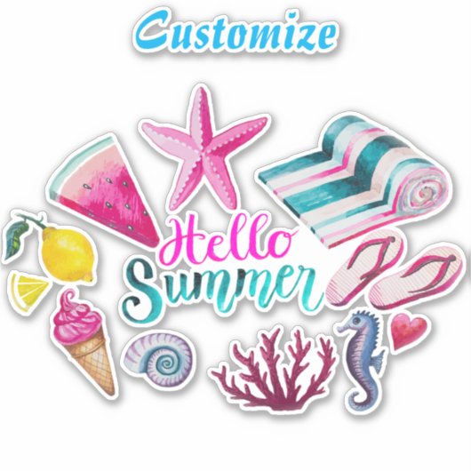 hallo Summer Beach Thunder-Cove Sticker (Voorkant)