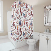 Hallo Summer Beach Vibes Fun Vakantiepatroon Douchegordijn (In situ)