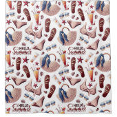 Hallo Summer Beach Vibes Fun Vakantiepatroon Douchegordijn (Voorkant)