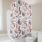 Hallo Summer Beach Vibes Fun Vakantiepatroon Douchegordijn