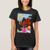 hallo Summer Bikini Time Slipper Flamingo Melon Ba T-shirt (Voorkant)