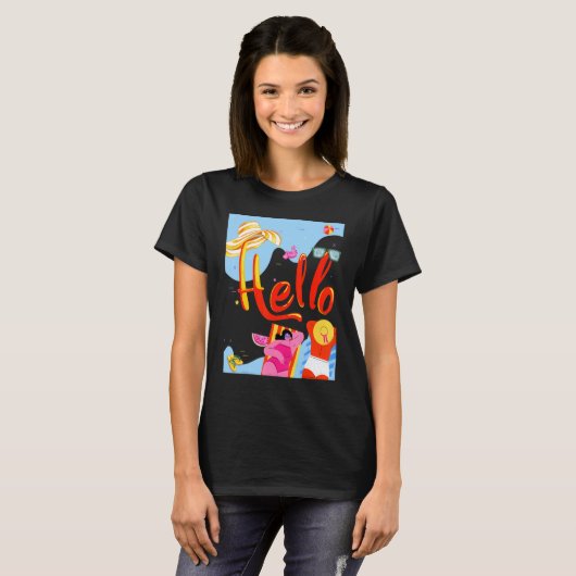 hallo Summer Bikini Time Slipper Flamingo Melon Ba T-shirt (Voorkant volledig)