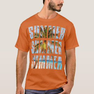 hallo Summer Coconut Palm Tree Retro Beach Tropica T-shirt