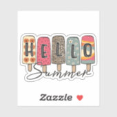hallo Summer Colorful Ice Cream  Retro Sticker (Vel)