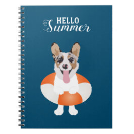 hallo Summer Corgi Beach Dog Notitieboek