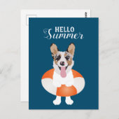 hallo Summer Corgi Beach Dogs Briefkaart (Voorkant / Achterkant)