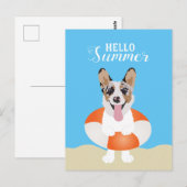 hallo Summer Corgi Beach Dogs Briefkaart (Voorkant / Achterkant)
