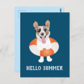 hallo Summer Corgi Beach Dogs Briefkaart (Voorkant / Achterkant)