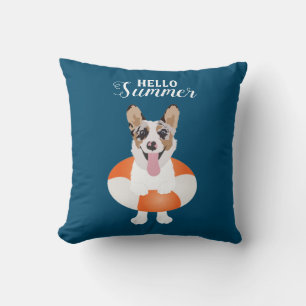 hallo Summer Corgi Beach Dogs Kussen
