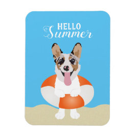 hallo Summer Corgi Beach Dogs Magneet
