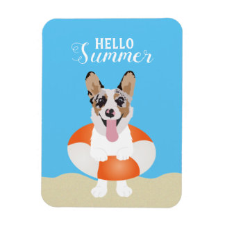 hallo Summer Corgi Beach Dogs Magneet