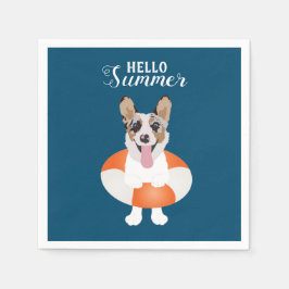 hallo Summer Corgi Beach Dogs Servet