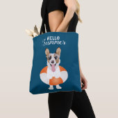 hallo Summer Corgi Beach Dogs Tote Bag (Dichtbij)