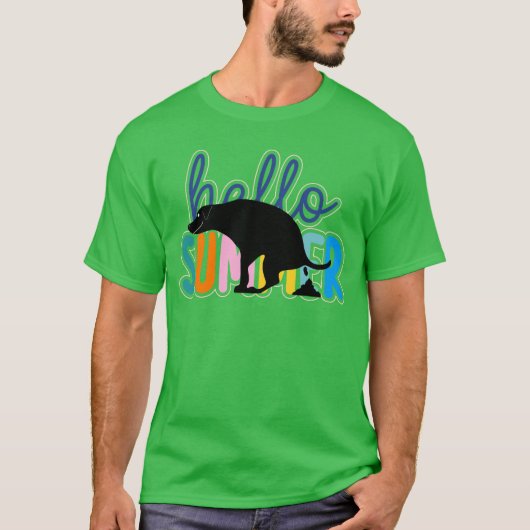 Hallo Summer Dog Pooping T-shirt (Voorkant)
