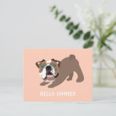 hallo Summer English Bulldog Oranje Briefkaart (Staand voorkant)