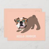 hallo Summer English Bulldog Oranje Briefkaart (Voorkant / Achterkant)