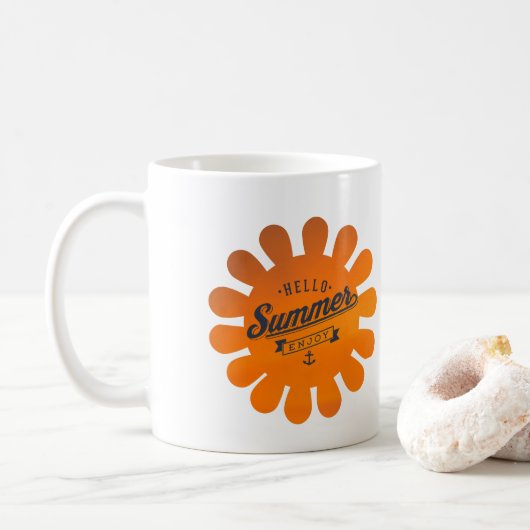 hallo Summer Enjoy, Cool Summer Quote Art Mok (Met donut)