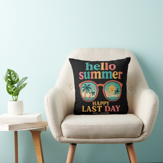 Hallo Summer Happy Last Day van School Design Grap Kussen (Stoel)