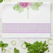 hallo Summer Hydrangea Gingham Kitchen Towel Theedoek (Gevouwen)