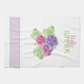 hallo Summer Hydrangea Gingham Kitchen Towel Theedoek (Horizontaal)