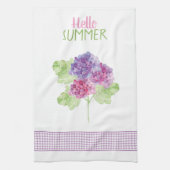 hallo Summer Hydrangea Gingham Kitchen Towel Theedoek (Verticaal)