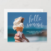 hallo Summer Ice Cream Business Briefkaart (Voorkant / Achterkant)