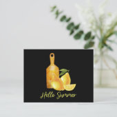 hallo Summer Lemon Tropical Fruit Uitnodiging Briefkaart (Staand voorkant)