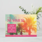 hallo Summer Party nodigt uit Kaart (Staand voorkant)