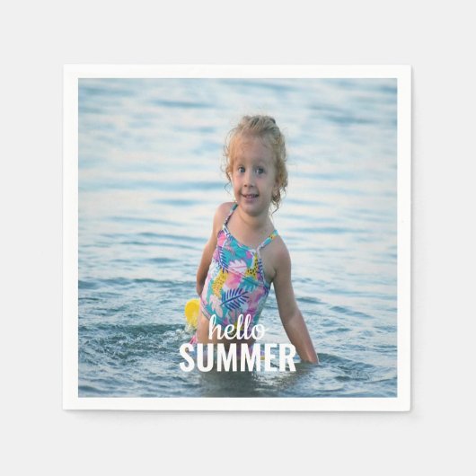 hallo Summer Photo Paper Napkin Servet (Voorkant)