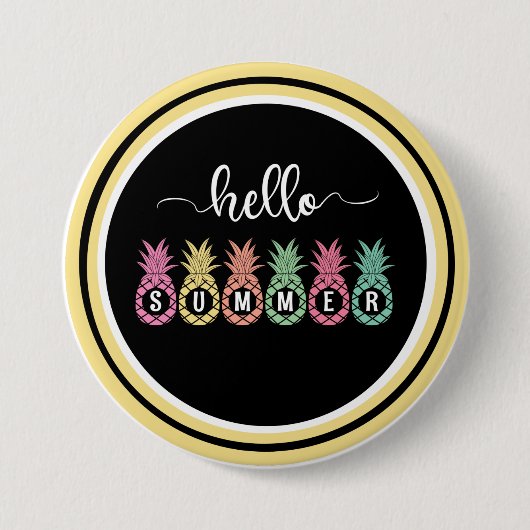 hallo Summer Pineapple Button (Voorkant)