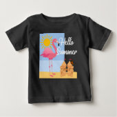 hallo Summer Pink Flamingo Design - Baby Fine Jers (Voorkant)