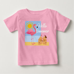hallo Summer Pink Flamingo Design - Baby Fine Jers