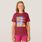 hallo Summer Pink Flamingo Design - Toddler Fine J T-shirt (Voorkant volledig)