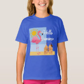 hallo Summer Pink Flamingo Design - Toddler Fine J T-shirt (Voorkant)