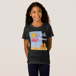 hallo Summer Pink Flamingo Design - Toddler Fine J T-shirt