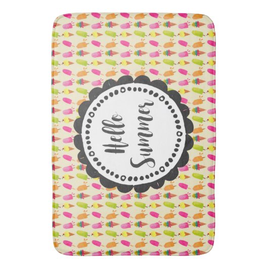 hallo Summer Popsicles en Ice Cream Badmat (Voorkant Verticaal)
