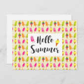 hallo Summer Popsicles en Ice Cream Briefkaart (Voorkant / Achterkant)