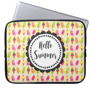 hallo Summer Popsicles en Ice Cream Laptop Sleeve