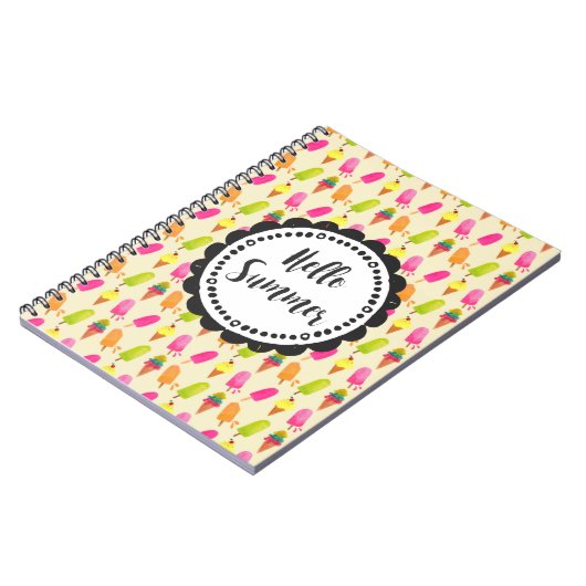 hallo Summer Popsicles en Ice Cream Notitieboek (Linkerzijde)