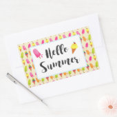 hallo Summer Popsicles en Ice Cream Rechthoekige Sticker (Envelop)