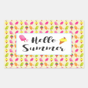 hallo Summer Popsicles en Ice Cream Rechthoekige Sticker
