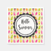 hallo Summer Popsicles en Ice Cream Servetten (Voorkant)