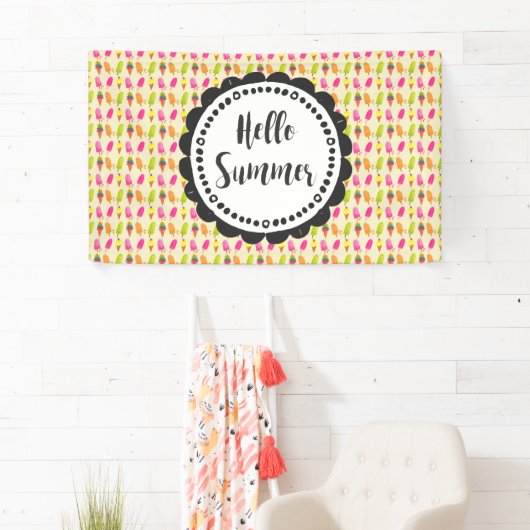 hallo Summer Popsicles en Ice Cream Spandoek (Insitu)
