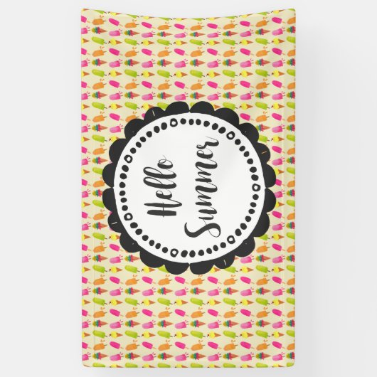 hallo Summer Popsicles en Ice Cream Spandoek (Verticaal)